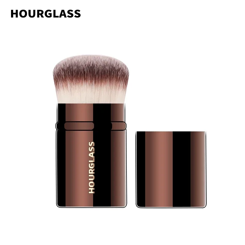 Pincel de maquiagem profissional retrátil 3 em 1, multifuncional, base, pó, blush, viagem, ferramenta cosmética portátil com Sof