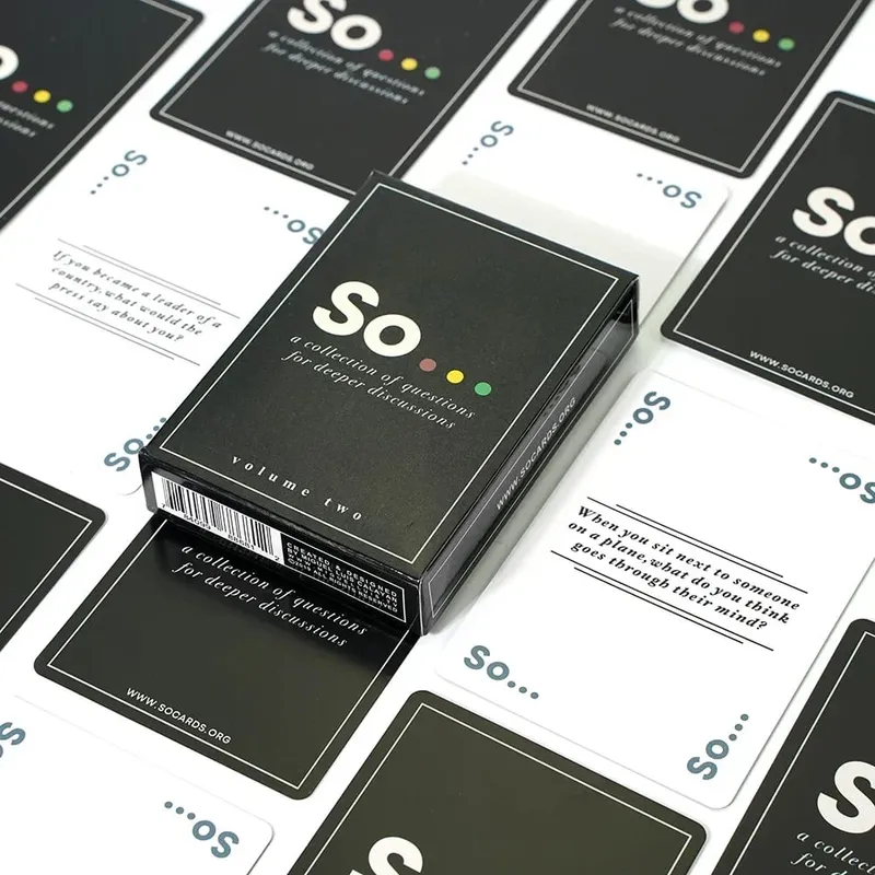 Então cartas conversa starter-alta qualidade estilo especial perguntas jogo de cartas para adultos e famílias festa lazer jogo de tabuleiro