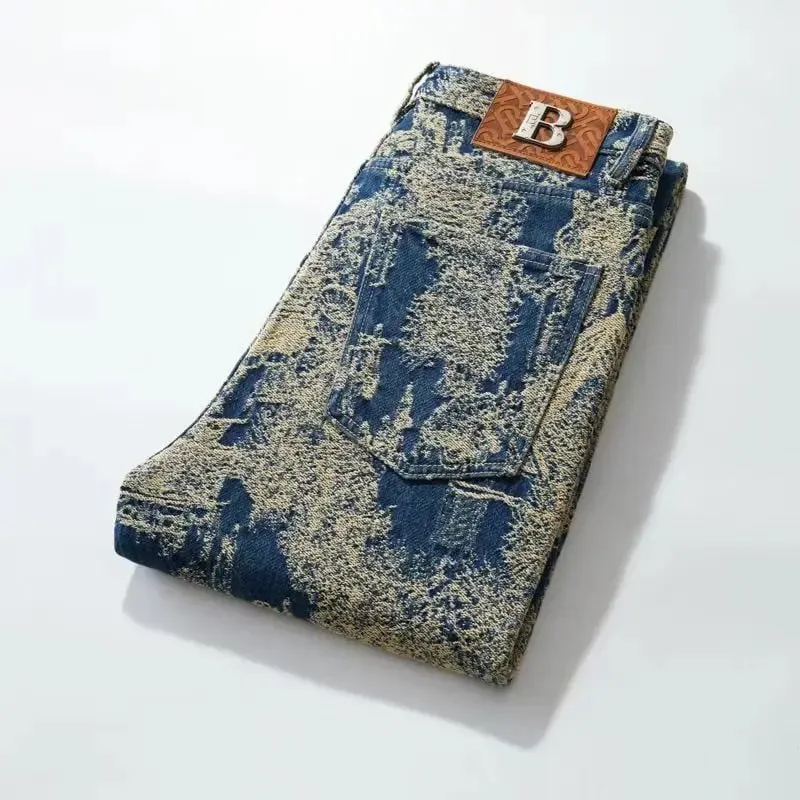 Calça jeans retrô americana de alta qualidade masculina, outono 2026, novo micro-elástico, popular, resistente ao desgaste, lavagem, calças retas de cowboy — image 2
