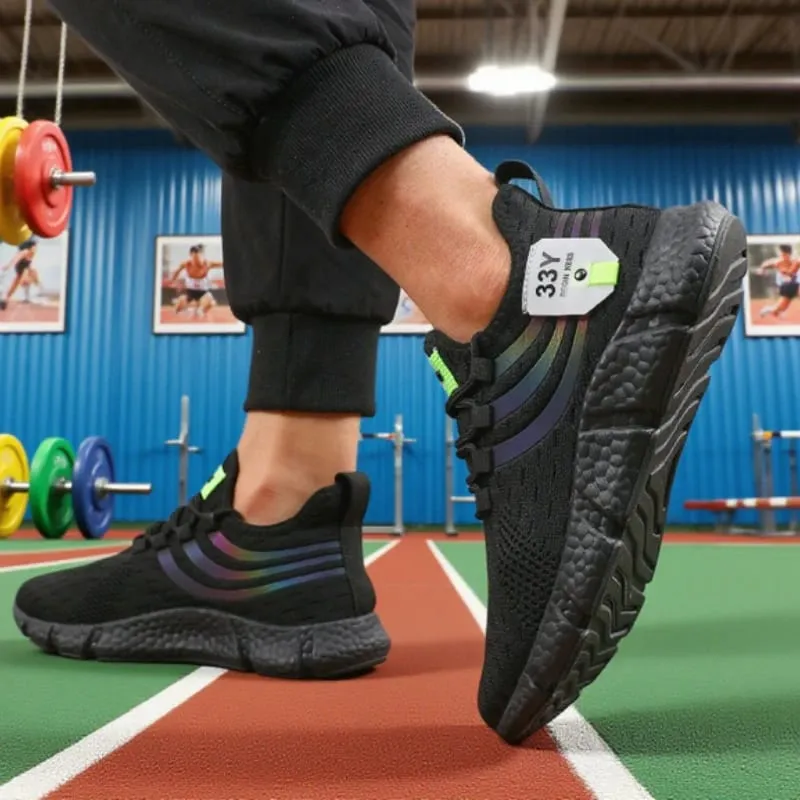 Tênis de malha masculino leve confortável macio respirável tênis de corrida atlético tenis multi colorido sapatos de caminhada
