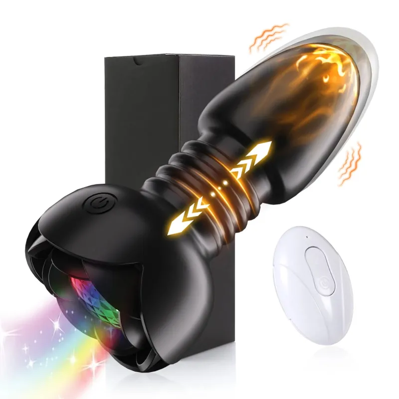 Plugue anal telescópico, brinquedo sexual para homens, controle remoto, massageador de próstata, vagina feminina, masturbato adulto, brinquedos sexuais anais 18