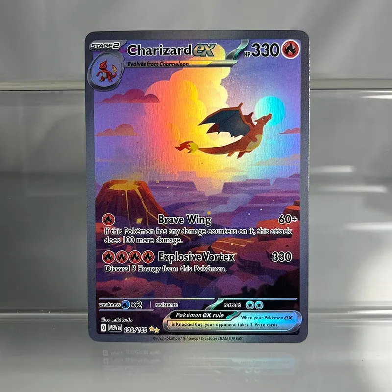 箔 PKM 單卡皮卡丘噴火龍 EX 泡泡喵遊戲稀有收藏卡 PTCG 彩虹代理卡 — image 11