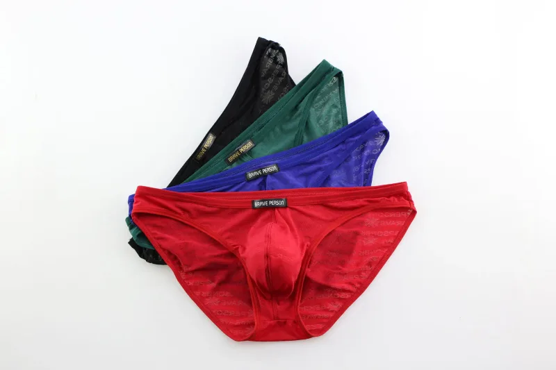 Brave Person New Men String Bikini Mens Briefs Transparent Comfortable Breathable Ropa Interior Hombre