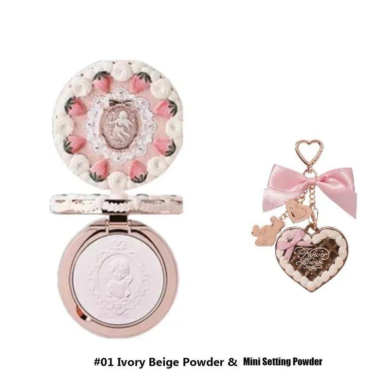 Flor sabe morango cupido coleção conjunto de maquiagem pó pressionado sólido perfume kit de maquiagem para mulheres kit completo adolescentes compõem