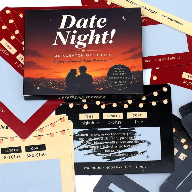 Jogo de cartas romântico data noite raspar aventura para casais jogo de relacionamento interativo surpresa desafios cartões criativos
