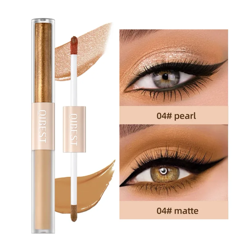 Dupla extremidade glitter fosco sombra de olho vara lápis sombra maquiagem à prova dwaterproof água bicolor shimmer cosméticos beleza maquiagem ferramenta