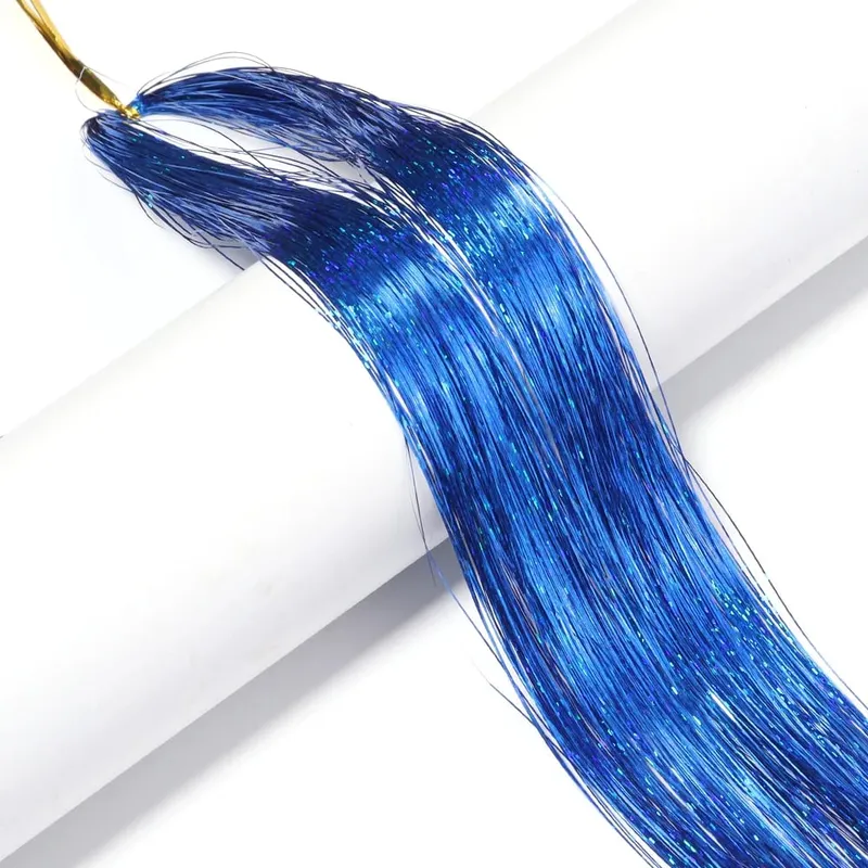 3 unidades/pacote 120cm multicolorido pet llaser cabelo enfeites extensões de cabelo metálico para diy festa cosplay acessórios de decoração de cabelo
