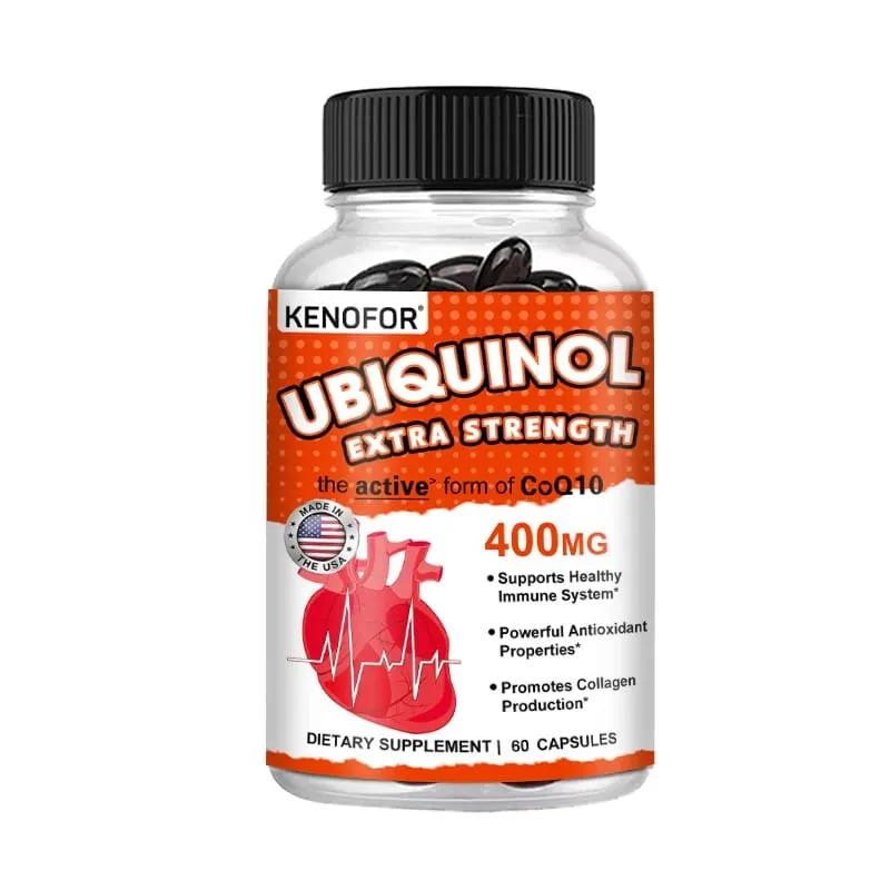 Coenzima Q10 400 mg Antioxidante Softgel - Excelente forma ativa de absorção para o sistema imunológico do coração e saúde da pele