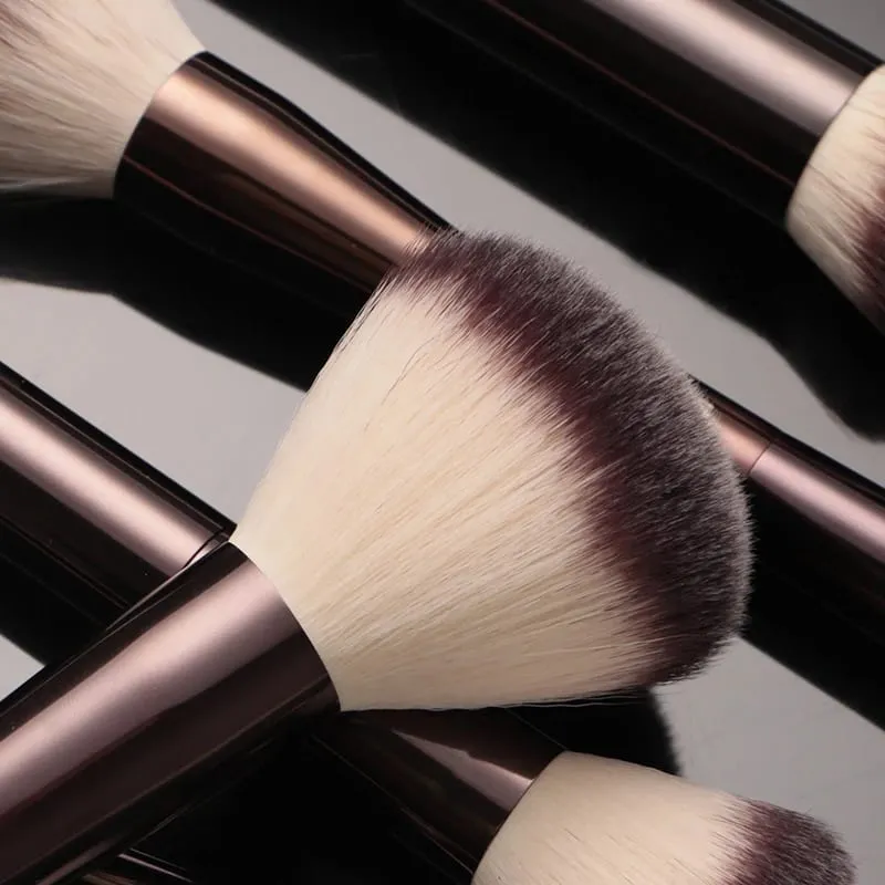 Conjunto e kit de pincéis de maquiagem ampulheta, inclui base em pó, corretivo, blush labial, bronzer, sombra, delineador, pincel de destaque