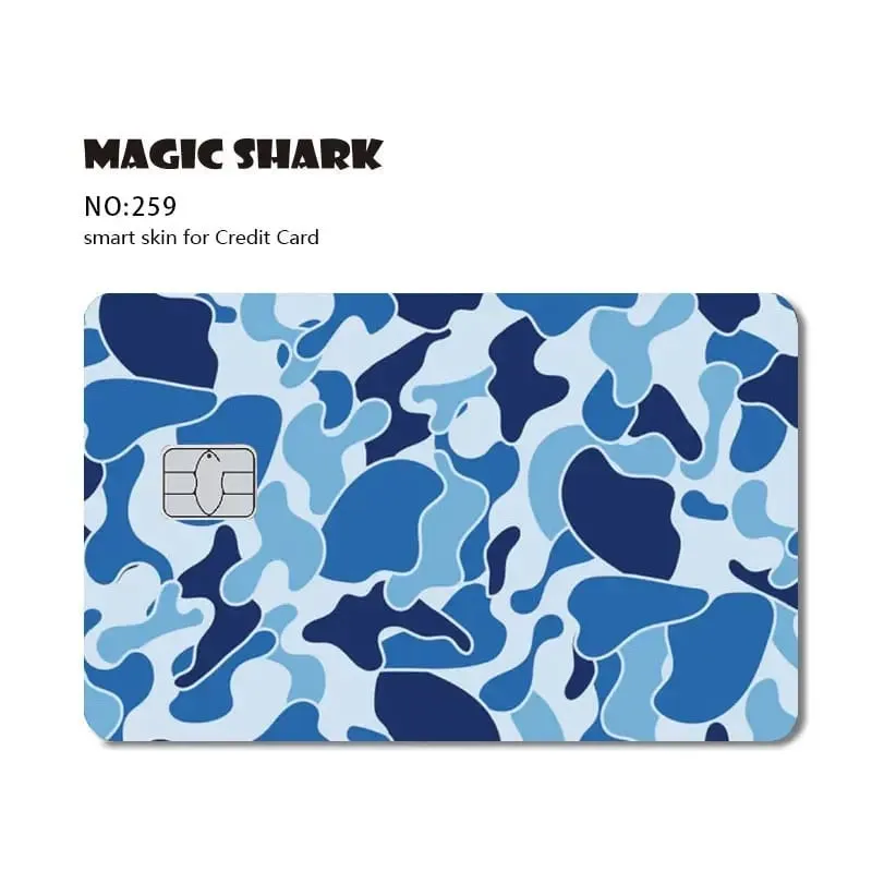 Magic Shark Dog Meme Hunter Snake Stonks 3M Matte PVC Front Sticker Film Cover Skin for Bank Debit Credit Card