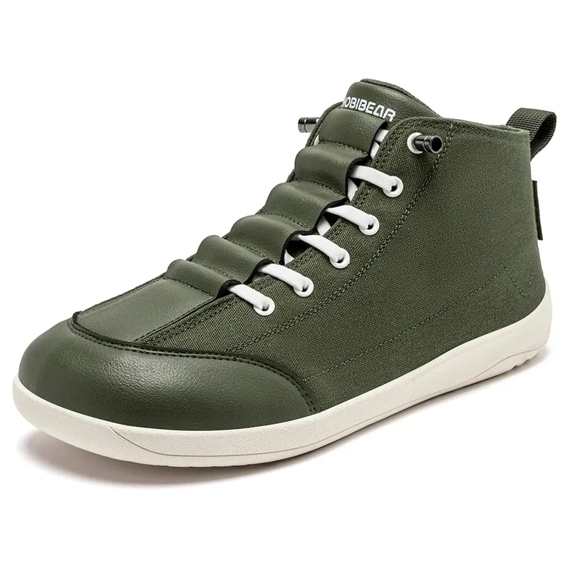 Botas de lona de cano médio unissex descalço sapatos minimalistas de largura larga tênis de corrida para trilha zero drop