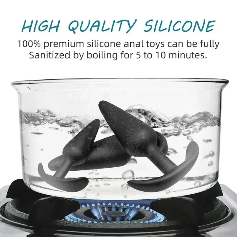Plugue anal em forma de t, 3 tamanhos, silicone macio, plugue anal, estimulador, brinquedos sexuais anais para homens/mulheres, massageador de próstata, treinador