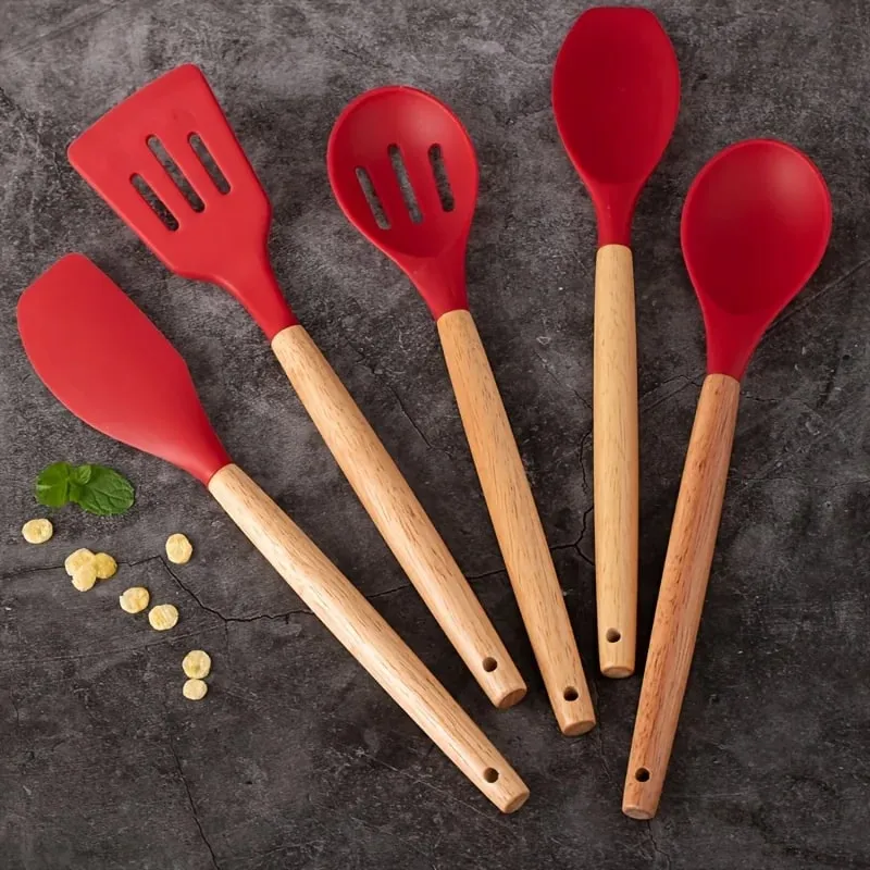 Conjunto de utensílios de silicone 14 unidades com suporte de plástico — image 15