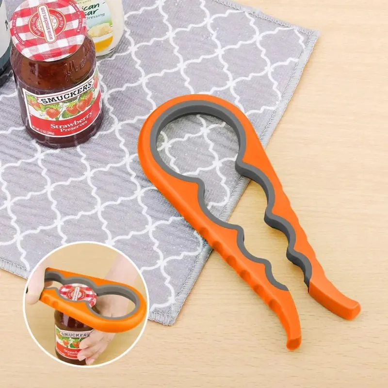 4-in-1 Universal Jar Opener Multifunction Handy Screw Cap Jar Openers Can Lid Opener Bottle Can Lid Grip Wrench Kitchen Gadgets