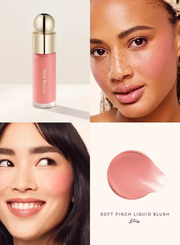Rare Beauty New Liquid Blush and Liquid Luminizer Bundle Set Enchant Enlighten Hightlighter Happy Joy Lucky Love Hope Blush Gift