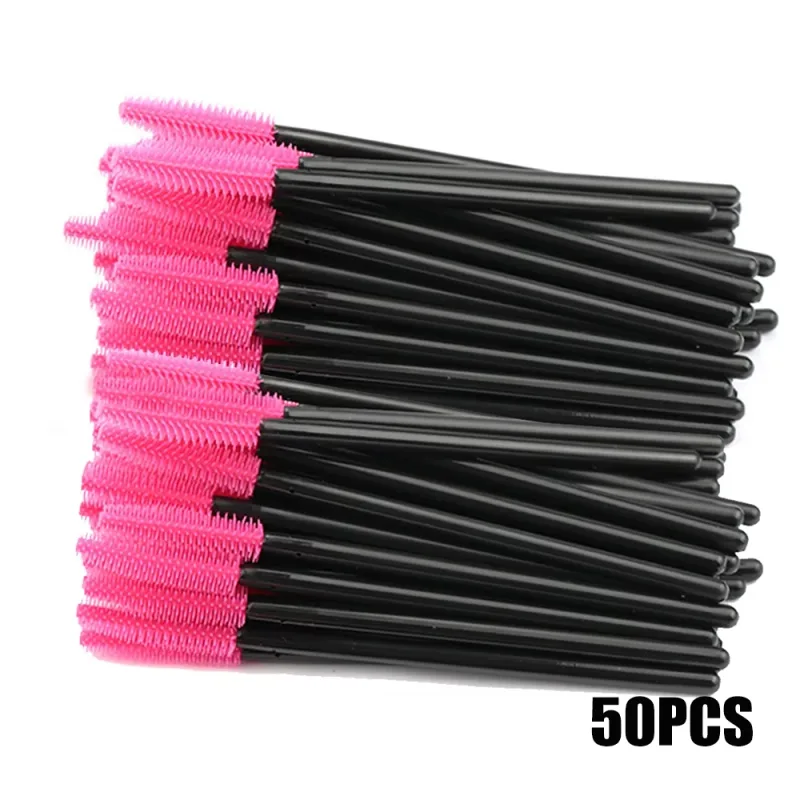 50/100pcs Eyelash Brush Silicone Eyelashes Brushes Mascara Wands Applicators For Woman Lash Eyebrows Cosmetic Makeup Tool