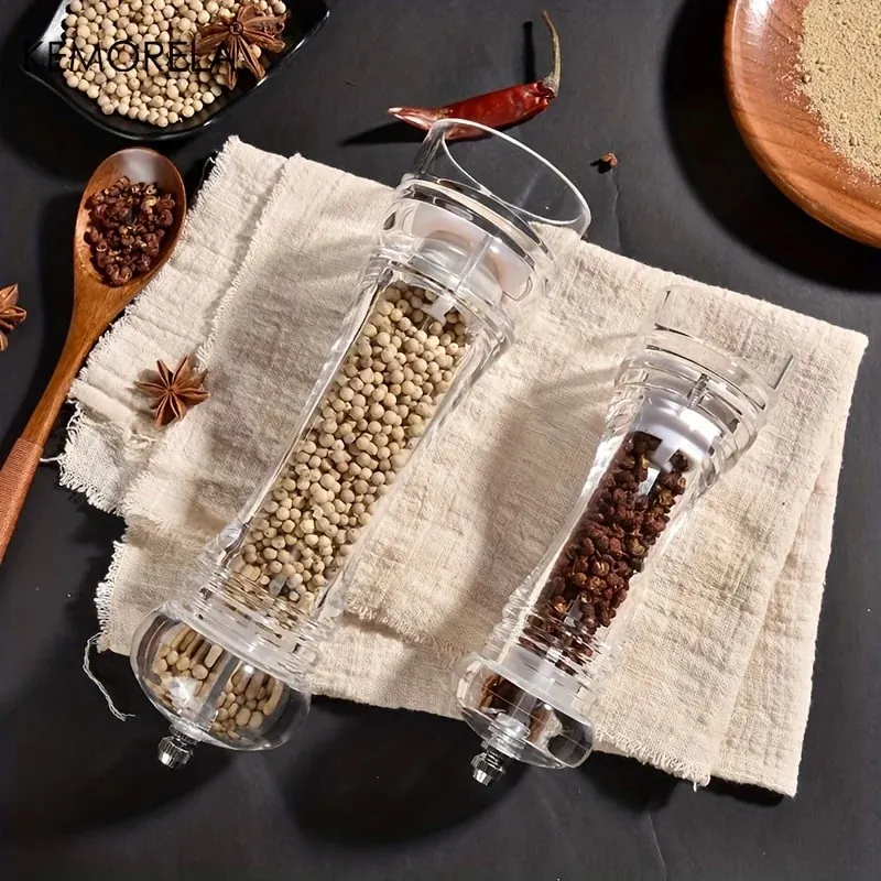 1 pçs especiarias moinho shaker acrílico manual moedor de pimenta sal especiarias moinho shaker cozinha transparente ferramenta moagem