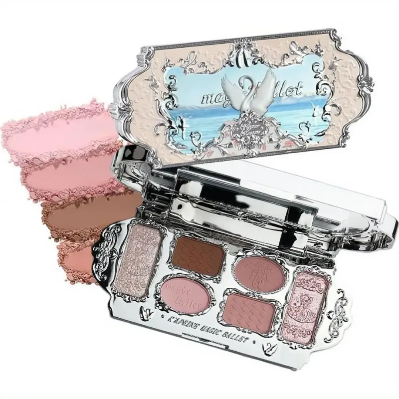 Paleta de sombras de balé mágico, paleta de sombras de balé de cisne, fosca, fina, brilhante, pérola, rosto, glitter, sombra de olho