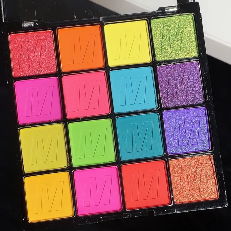 Paleta de sombra de olho arco-íris, 16 cores, verão, longa duração, à prova d'água, perolada, fosca, brilhante, sombra feminina, maquiagem de olhos de beleza