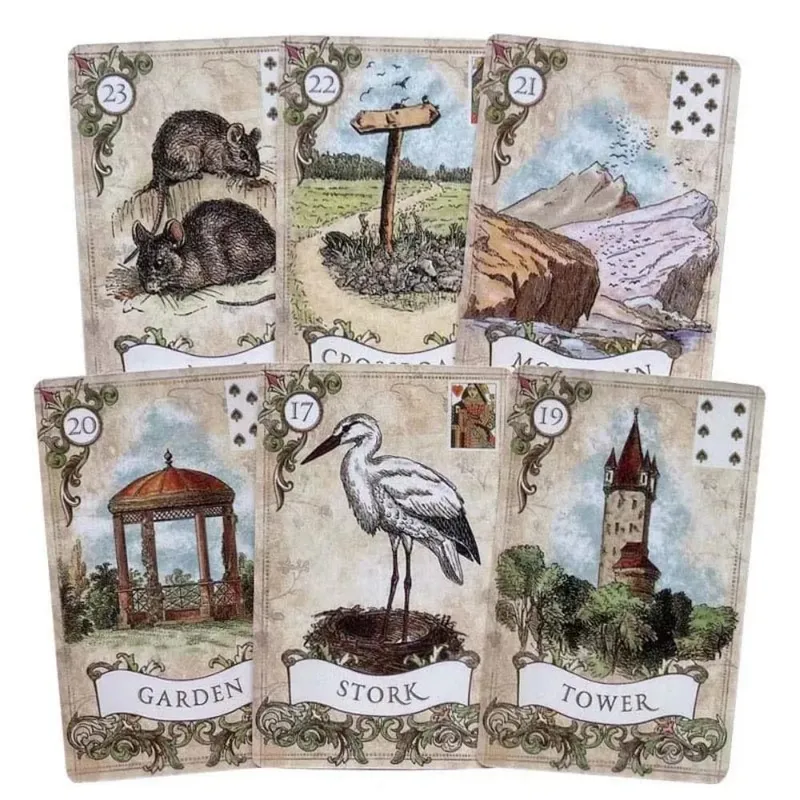 38 folhas versão em inglês estilo antigo Lenormand cartões de adivinhação 9*6cm