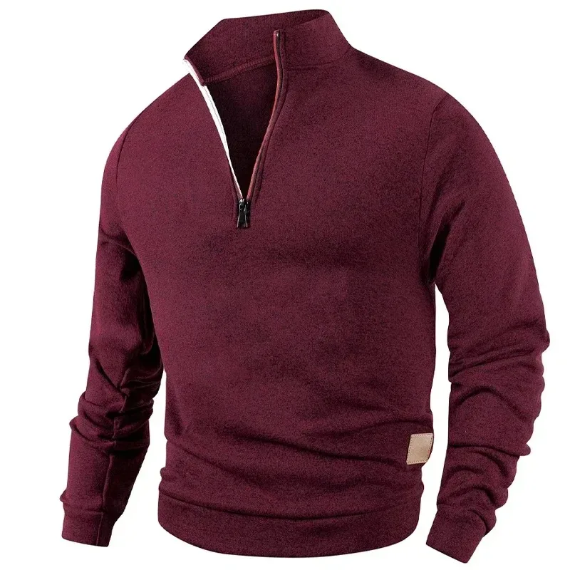 Animal jogo masculino meio zíper sweatshirts manga longa sólido pulôver gola alta streetwear jaqueta quente casacos esportivos outerwear — image 3