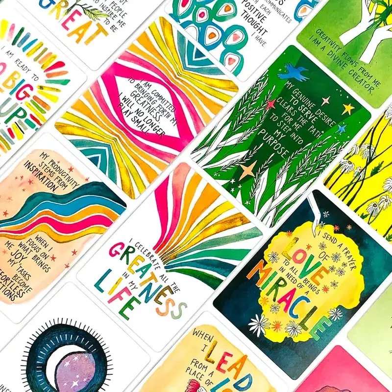 Um 52pcs Oracle Cards Jogo de tabuleiro de cura mental para iniciantes e colecionadores Reunião de família Jogo de cartas de jogo de adivinhação