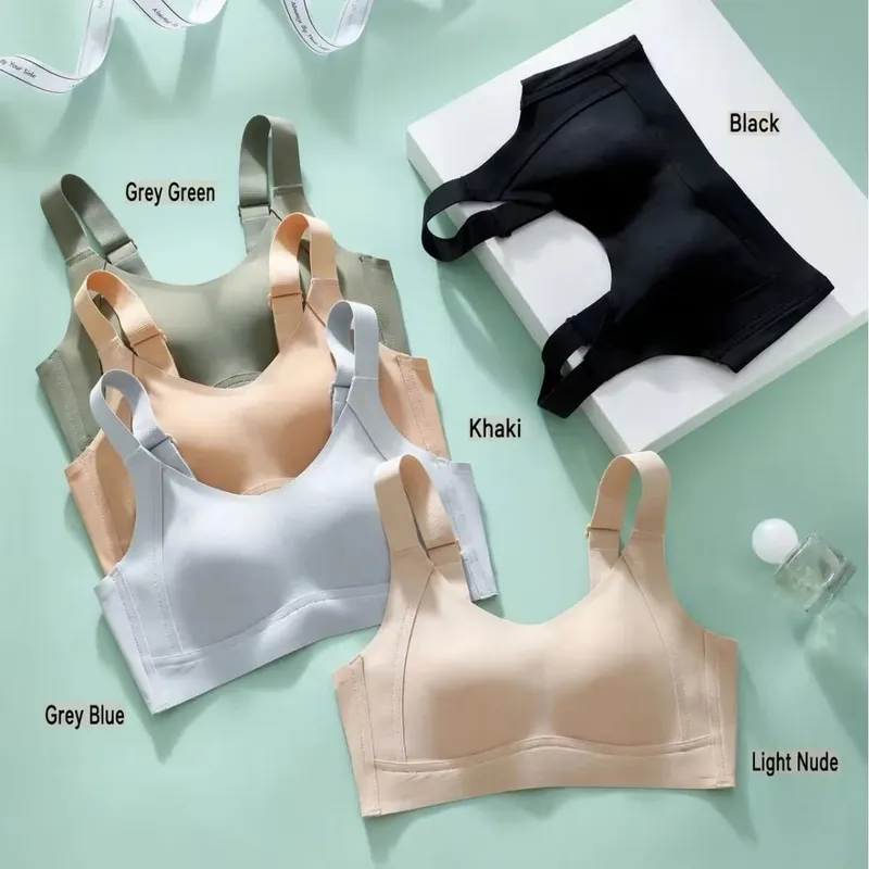 Seamless Wireless Minimizer Bra Soft Support Full Cup Thin Brassiere Comfortable Underwear for Large Bust Women Side Breast Coll