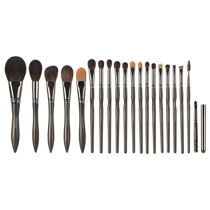 Escova cosmética-cabelo natural minúsculo alça de cintura série pincéis de maquiagem-20pcs conjunto de pincéis base sombra em pó