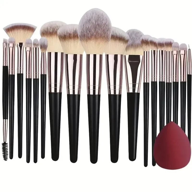 Profissional 3/20 pçs pincéis de maquiagem conjunto macio macio sombra fundação corretivo mistura blush escova kabuki feminino ferramenta de beleza
