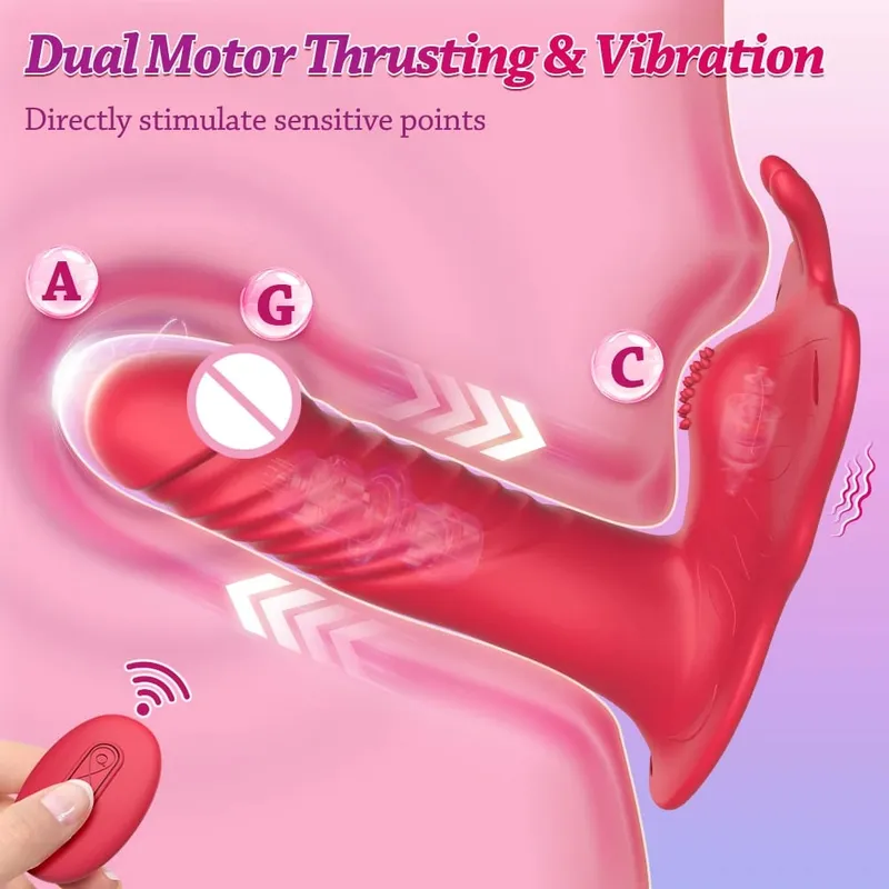 Vibrador de impulso remoto sem fio wearable 10 modos telescópicos vibrador vibrador clitóris estimulador butt plug brinquedo sexual para mulher
