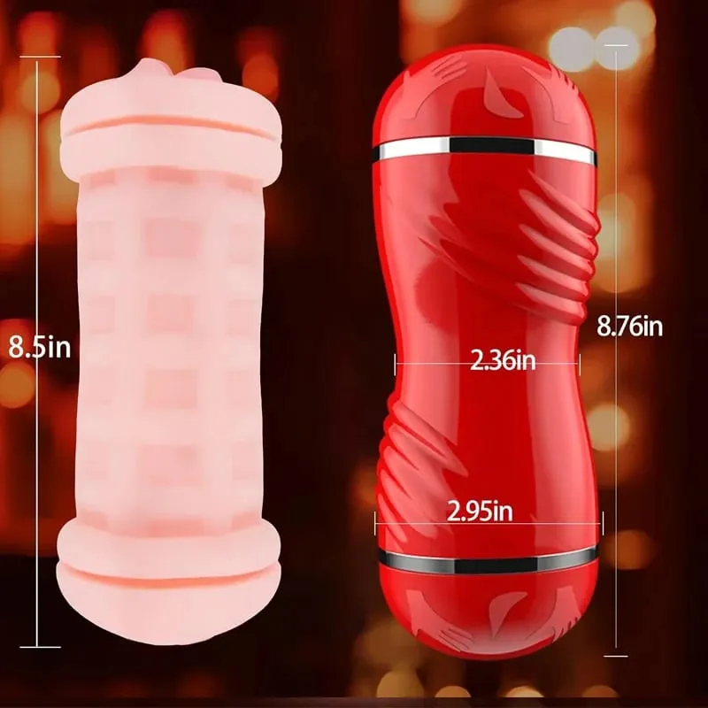 Vagina artificial realista 2 em 1, copo masturbador para homens, garganta profunda, boquete, massageador de bolso, pênis erótico, brinquedos sexuais adultos — image 6