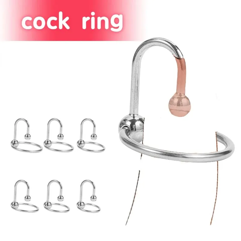 Sm dilatador uretral anel peniano, anel peniano retardador de ejaculação em aço inoxidável, bloqueio de atraso de contas de metal, plug fino de pênis, brinquedo sexual para homens