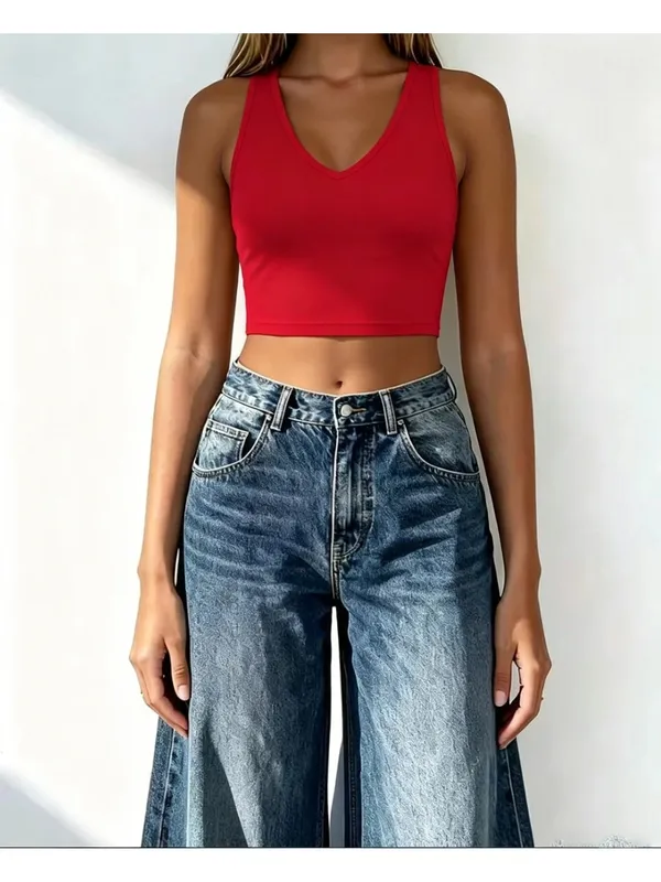 3 peças femininas casuais elegantes de cor sólida corte curto com umbigo decote em V sem mangas colete top conjunto de três peças