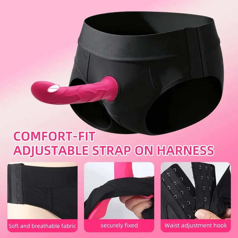 Empurrando vibrador de controle remoto vibratório cinta de silicone no vibrador g ponto wearable pegging calcinha vibradores brinquedo sexual para mulher — image 4
