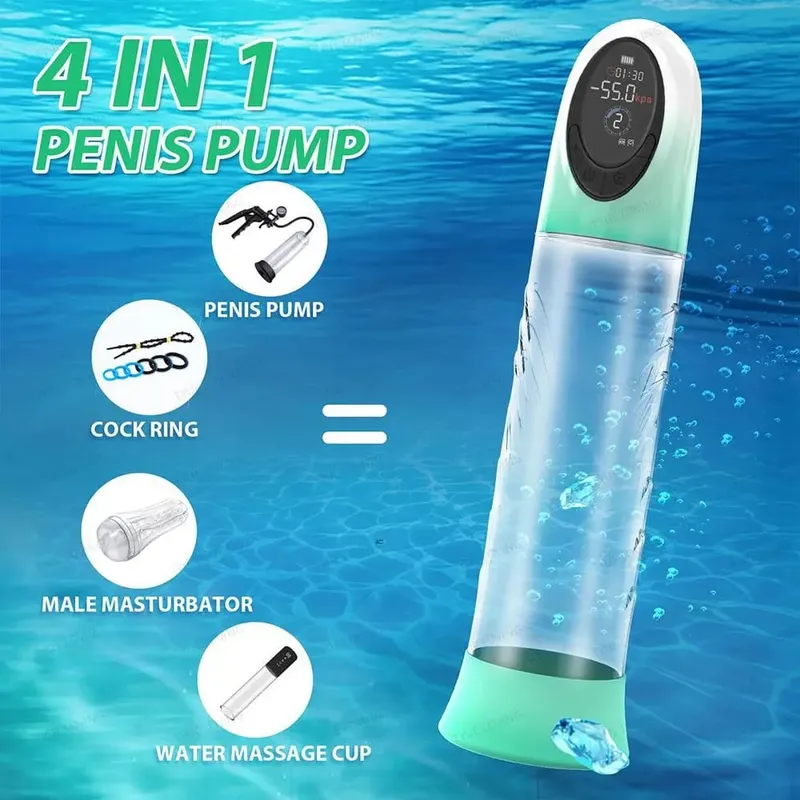 Bomba peniana automática a vácuo, expansor masculino para expansão genital, masturbador-poderosa bomba peniana elétrica, exercitador de pênis, brinquedo sexual