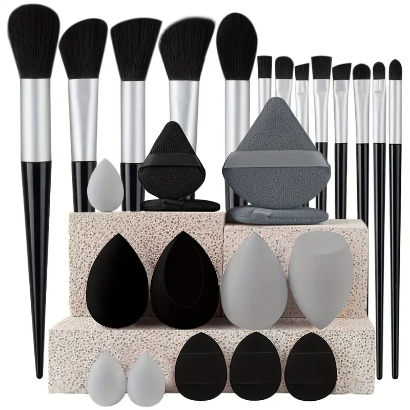 Pincéis de maquiagem 8-29pcs kit de maquiagem profissional feminino cosméticos pincel de pó macio sombra fundação conjunto completo ferramenta de beleza de viagem