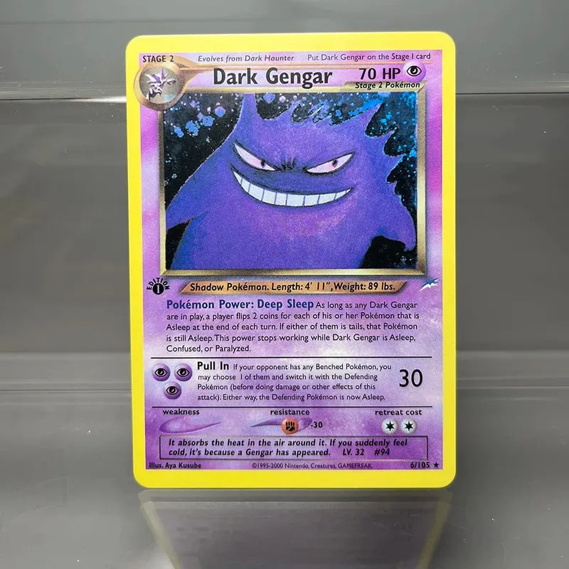 Neo destino charizard ptcg cartão de coleção única 1ª edição 1996 tyranitar gengar cartão pkm cartões proxy brinquedos presentes