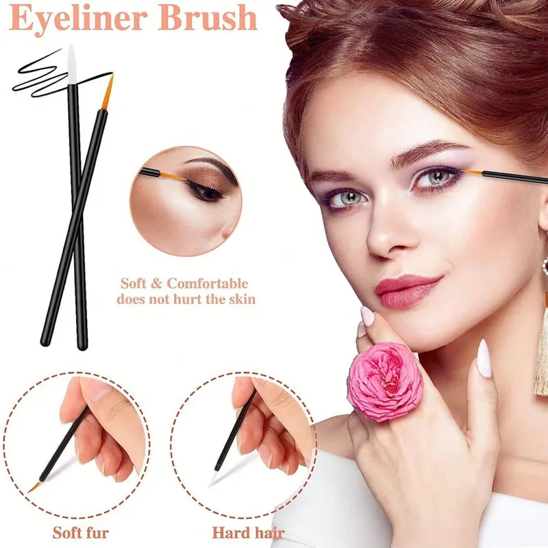 Kit de ferramentas de maquiagem de luxo, 300 peças, descartável, com estojo de armazenamento portátil, aplicador de batom, varinhas de rímel, pincéis de sombra de cílios