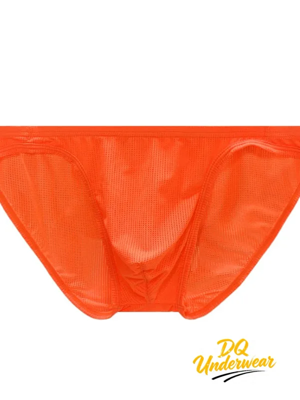 Cuecas de biquíni masculinas de malha neon, cor sólida, cintura elástica, multi cores, cintura baixa, bolsa convexa, respirável, secagem rápida, bs839, 1 peça