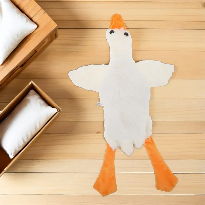 Fronha de travesseiro de pelúcia de ganso branco macio decorativo capa de almofada 50cm kawaii desenho animado ganso para sofá cama festa