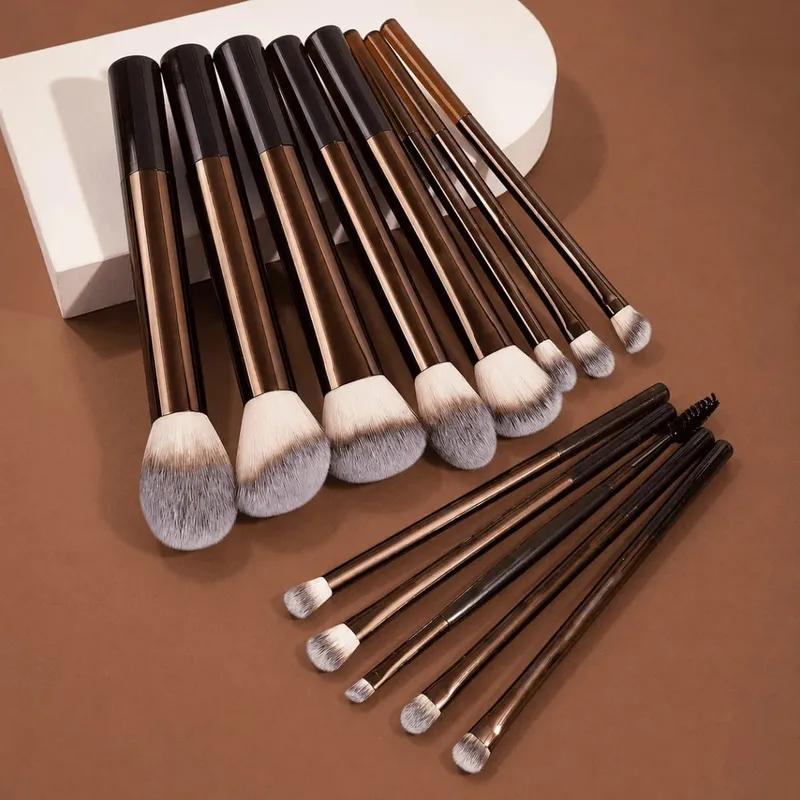 Conjunto de pincéis de maquiagem kabuki com cerdas macias, 16 peças, base, sombra, blush, ferramenta cosmética, pincel de maquiagem profissional — image 2