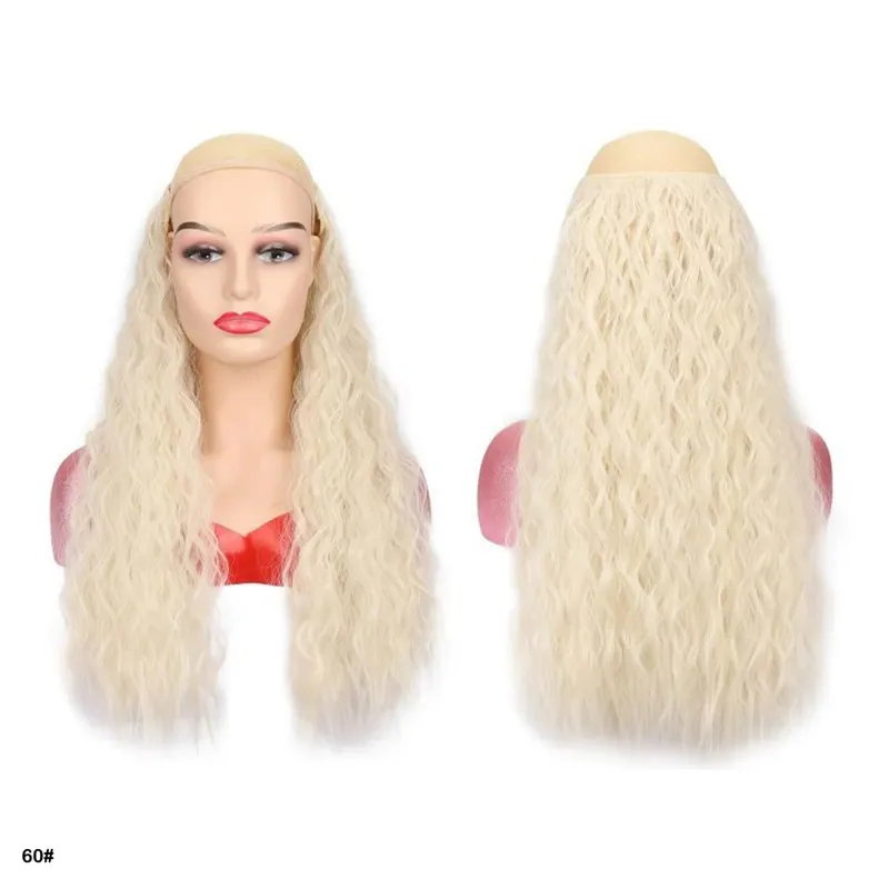 Synthetic Curly Hair Extensions Clip in One Piece 4Clips Deep Wave Long Hairpieces for Women Daily Use Party Hair Accessory
