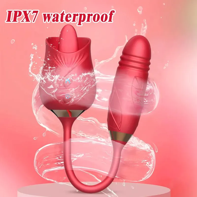 Vibrador de sucção de rosa poderoso com estimulador de clitóris de impulso massageador de ponto G 10 modos brinquedo sexual recarregável para mulheres