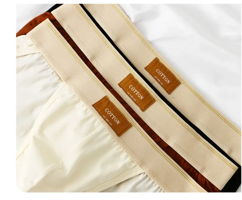 Men underwear cotton loose ropa interior hombre simple lingerie solid color calcinha Plus size sexy panties new boxers & briefs