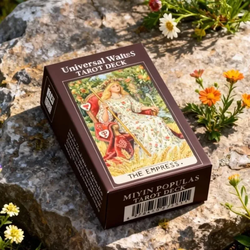 Tarô: Baralho de ilustração pictórica requintada - 78 peças de cartas de adivinhação de arte - Conjunto de presente de tarô para bruxas 10,3 * 6 cm