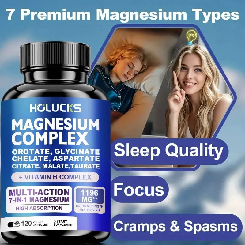 Suplementos complexos de magnésio-osso de memória e promovem a saúde do cérebro, apoio ao sono, relaxamento muscular, estresse e alívio de ansiedade