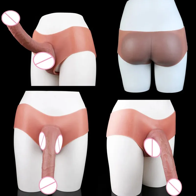 Masculino cinta-on longo oco vibrador ultra realista pênis estender manga calças насадка на член masculino galo capa brinquedos sexuais