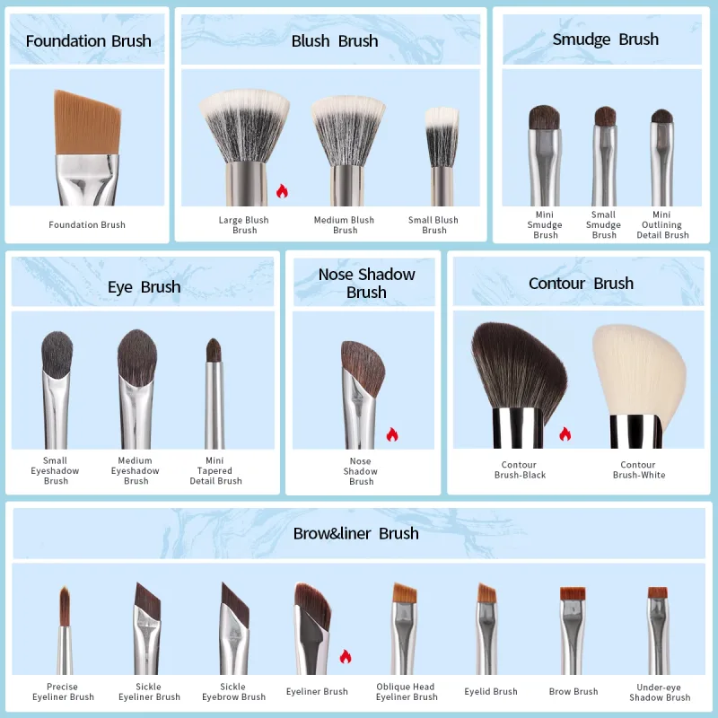 OVW NEW Makeup Brushes Black Handle Soft Fluffy Eyeshadow Foundation Concealer Blending Blush Brush Cosmetics Beauty Tool