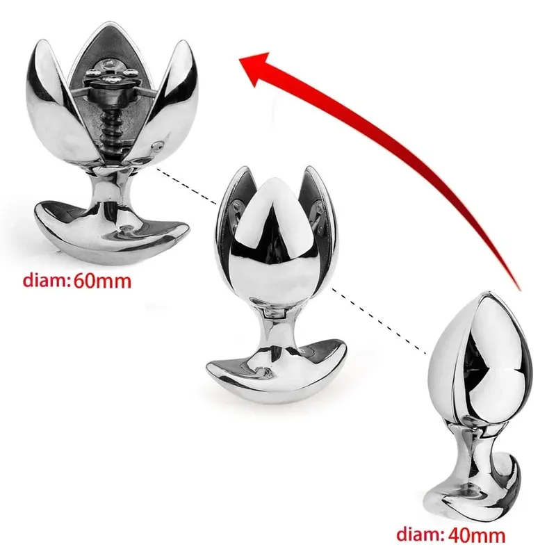 Dispositivo de castidade em aço inoxidável, trava anal com âncora ajustável, plugues de metal, brinquedos sexuais anais para mulheres e homens, adultos, mas plug — image 3