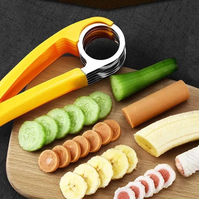 Fatiador de banana presunto fruta ultrafino manual criativo multifuncional cortador de melão artefato de cozinha ferramenta especial